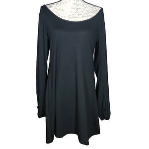 MissLook Women's Size XL Black Long Sleeve Split Sleeve Short Dress